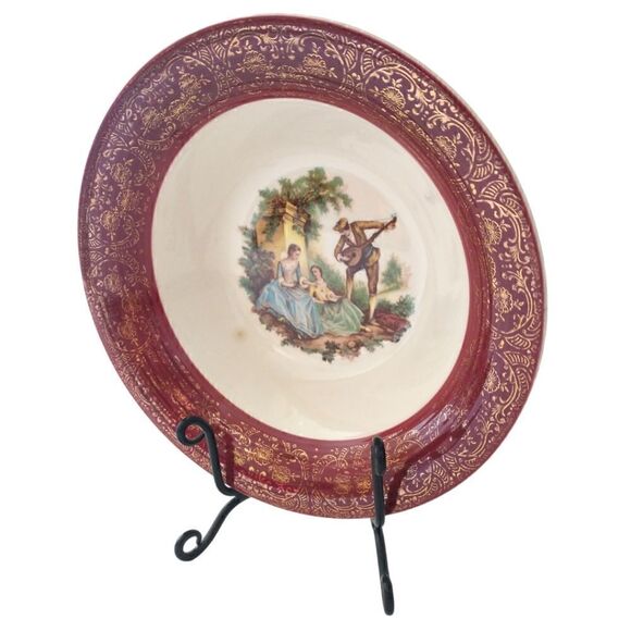 Sebring Pottery SERENADE Serving Bowl Courting Couple Dish Romantic Victorian - Picture 8 of 16